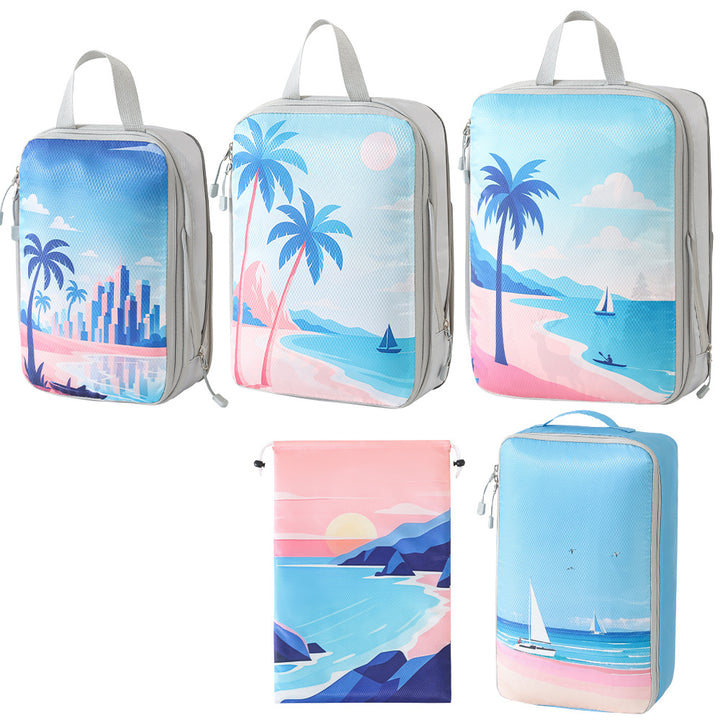 Set of travel organizers with unique nature motifs Stornfield