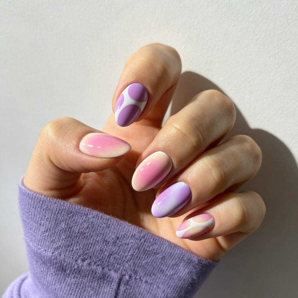 Artificial nails with floral gradient Stornfield