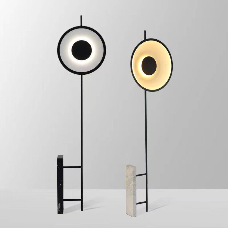 Minimalist Sculptural Floor Lamp with Marble Base