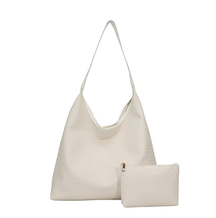 Sleek Textured Leather Hobo Handbag Stornfield