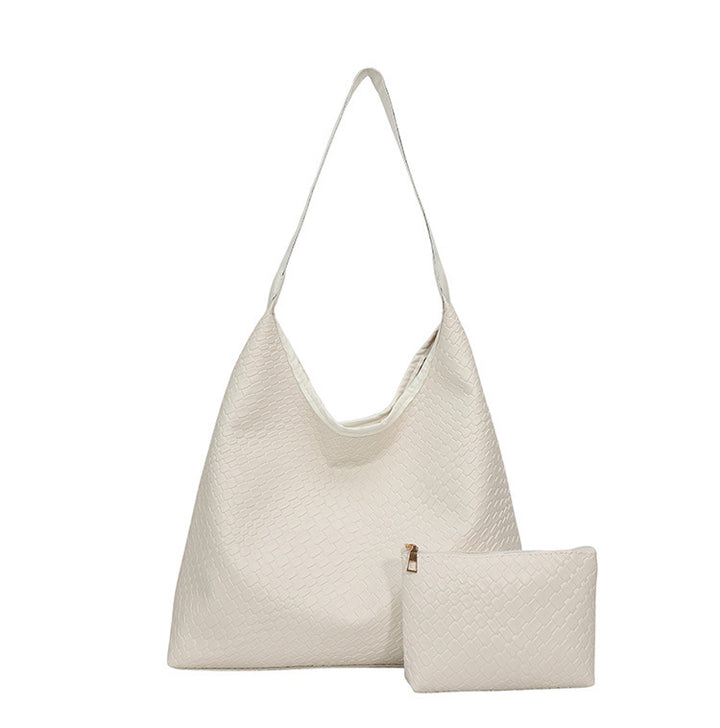 Sleek Textured Leather Hobo Handbag Stornfield