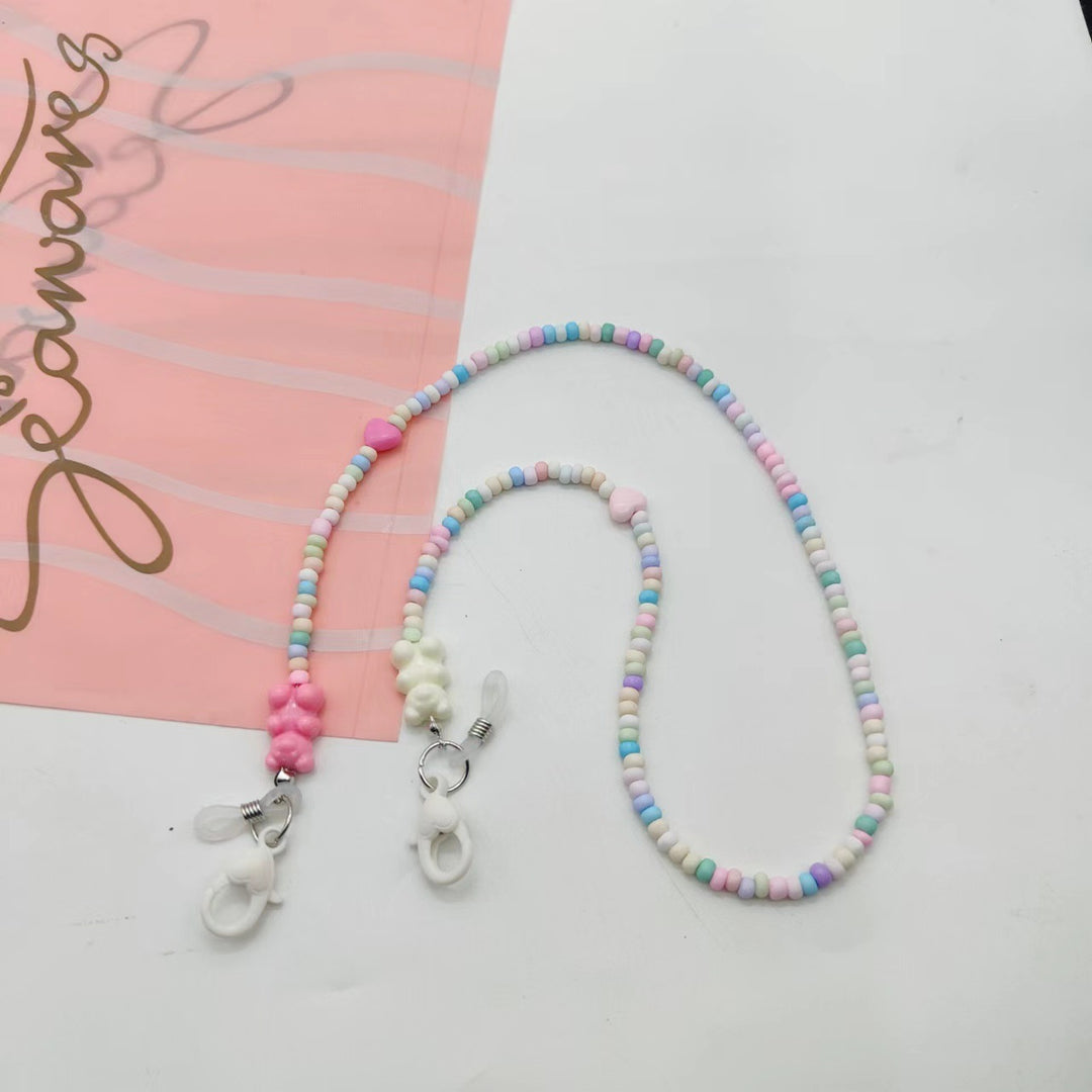 Playful glasses holder chain with colorful beads Stornfield
