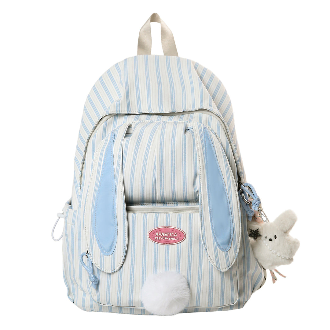 Cute Bunny Ears Striped School Backpack Stornfield