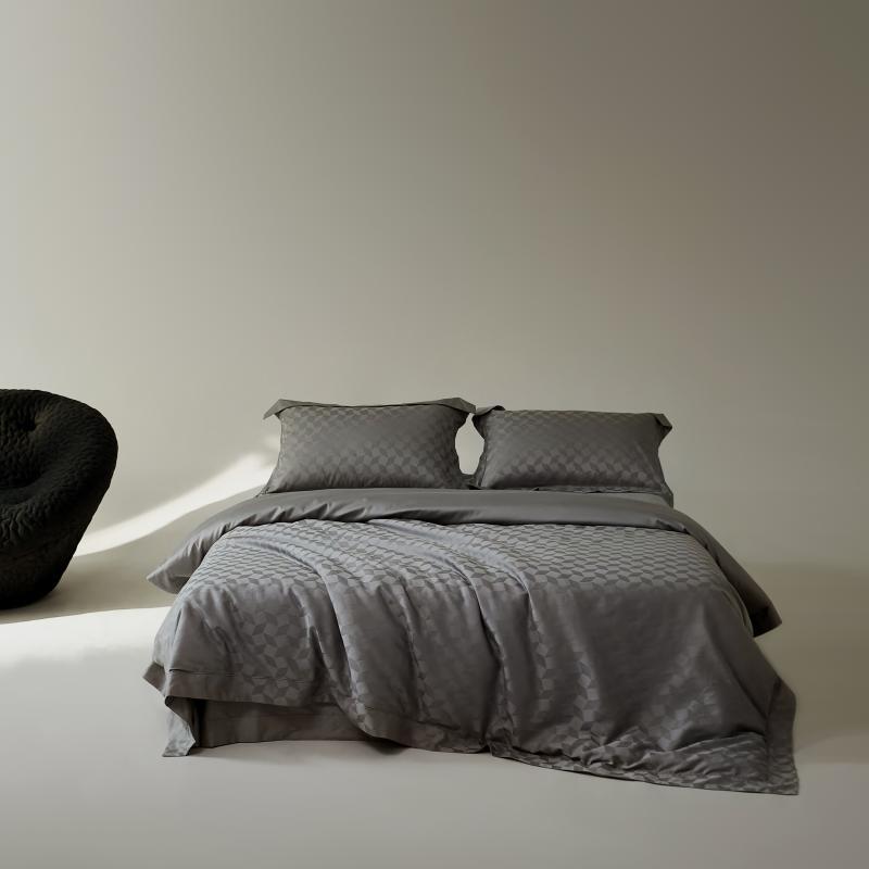 Luxury Jacquard Geometric Duvet Cover Set
