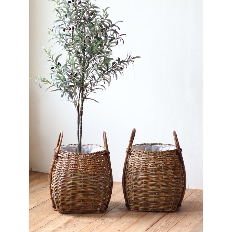 Braided storage basket with practical handles Stornfield