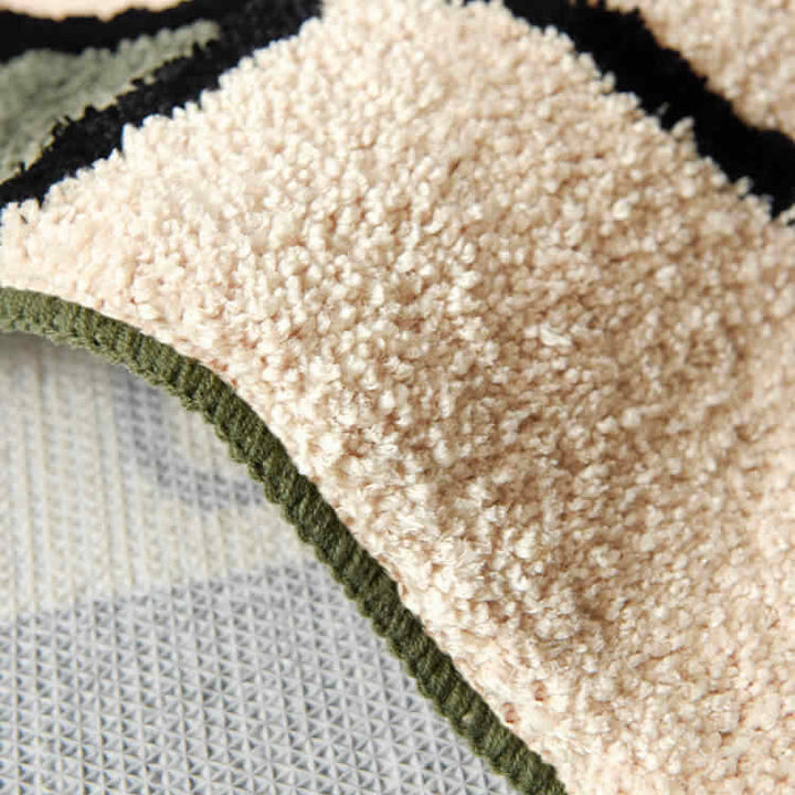 Plush Tufted Cartoon Dog Face Absorbent Non-Slip Bath Rug