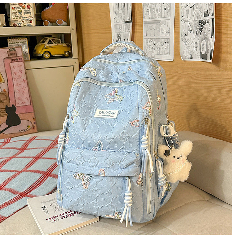 Floral Embroidered Durable School Backpack Stornfield