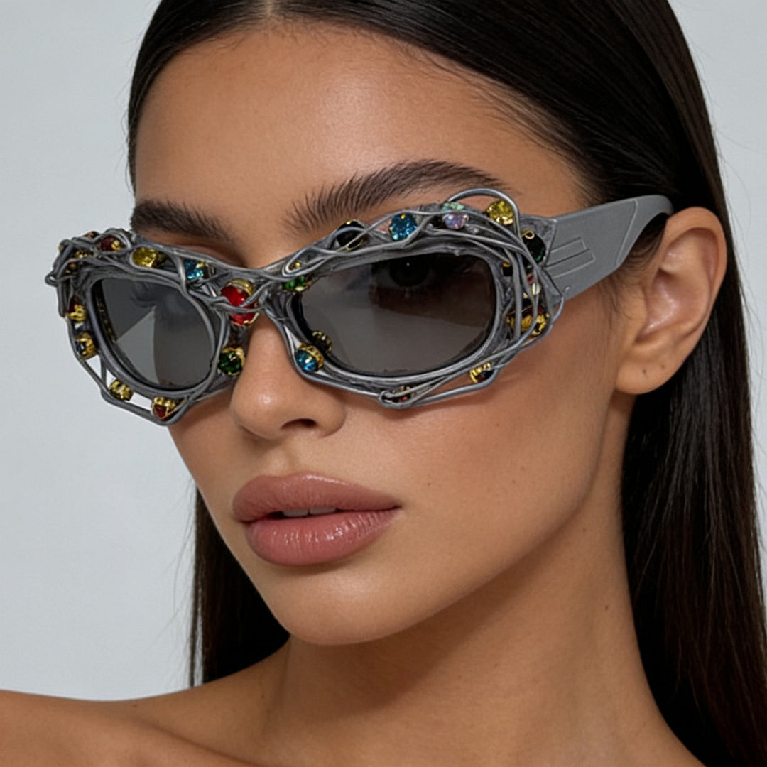 Ladies striking designer sunglasses with rhinestone applications Stornfield