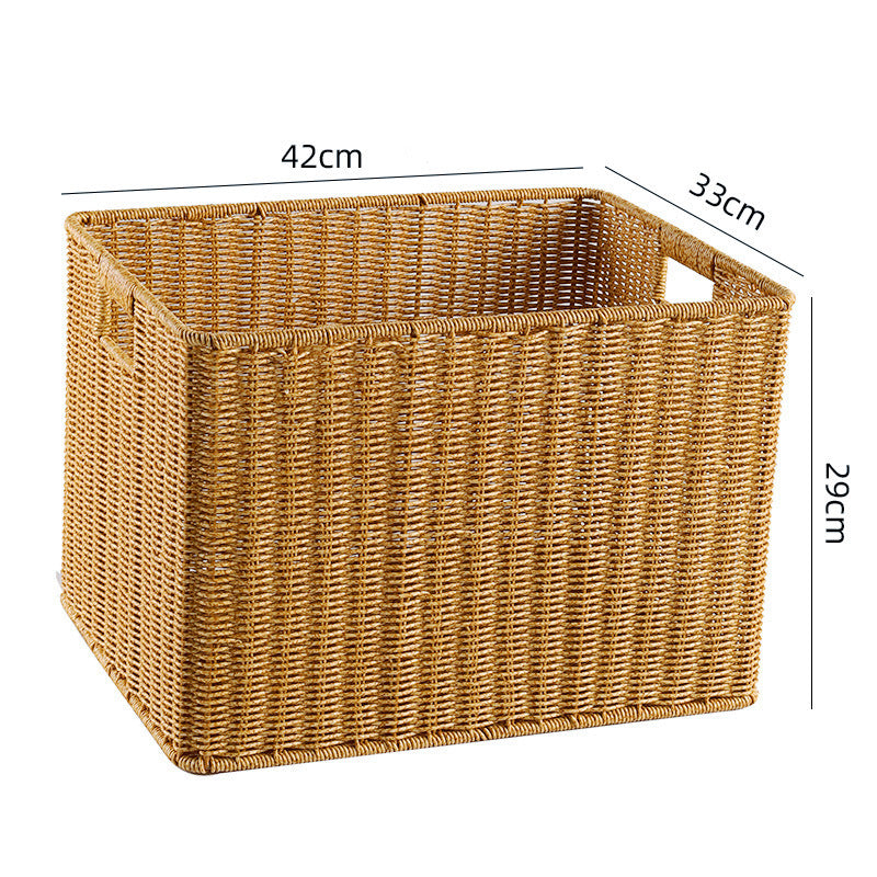 Handcrafted Rectangular Wicker Storage Bin Stornfield