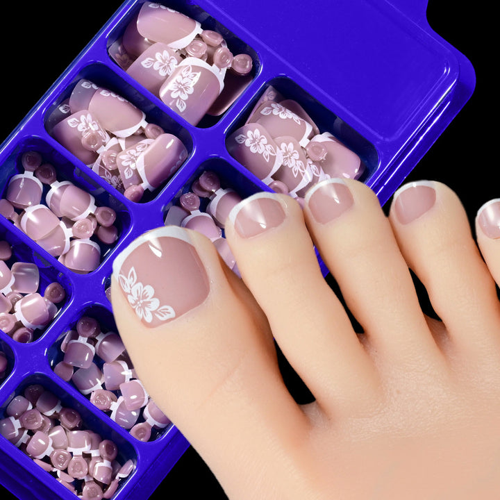 Floral Articulate Press-On Toenail Set Stornfield