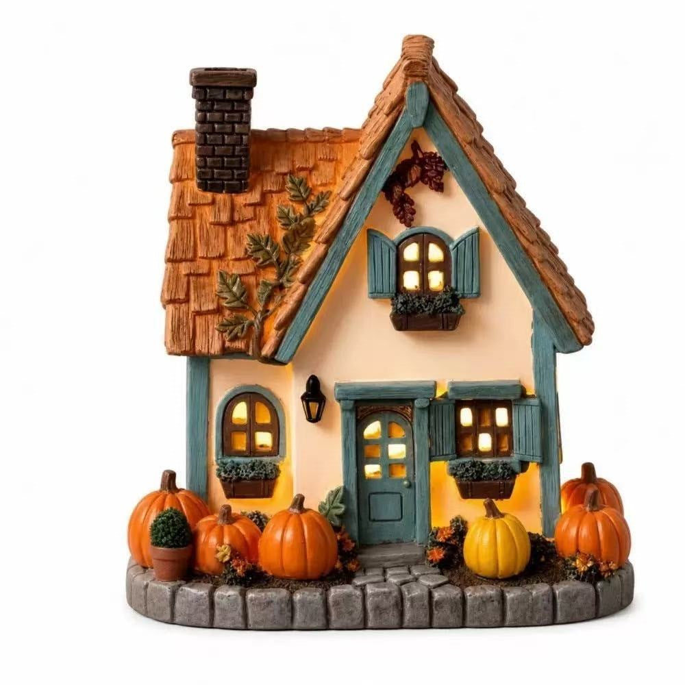 Decorative Autumn-Themed House Figurine Stornfield