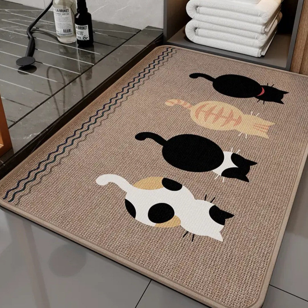 Cat-Themed Soft Bath Mat