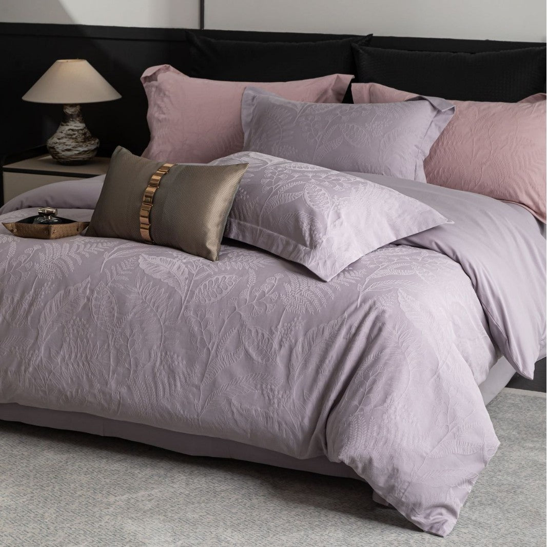 Luxury Embroidered Botanical Duvet Cover Set
