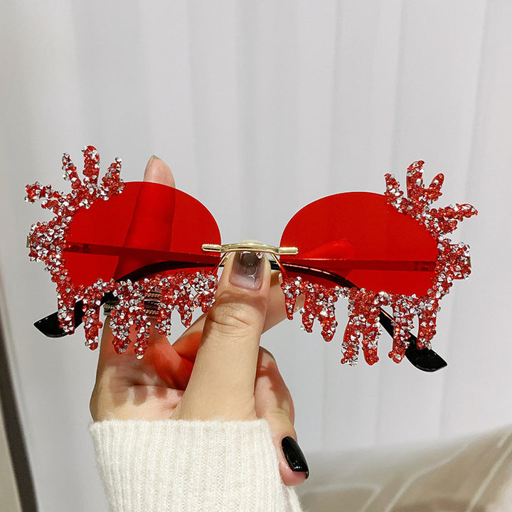 Women Extravagant Sunglasses with Sparkling Rhinestone Decorations Stornfield