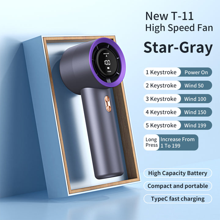 Unisex nan high performance compact rechargeable handheld fan with digital speed display Stornfield