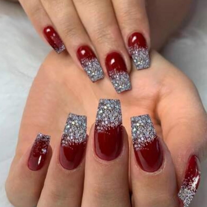 Elegant Glittery Press-On Nail Set Stornfield
