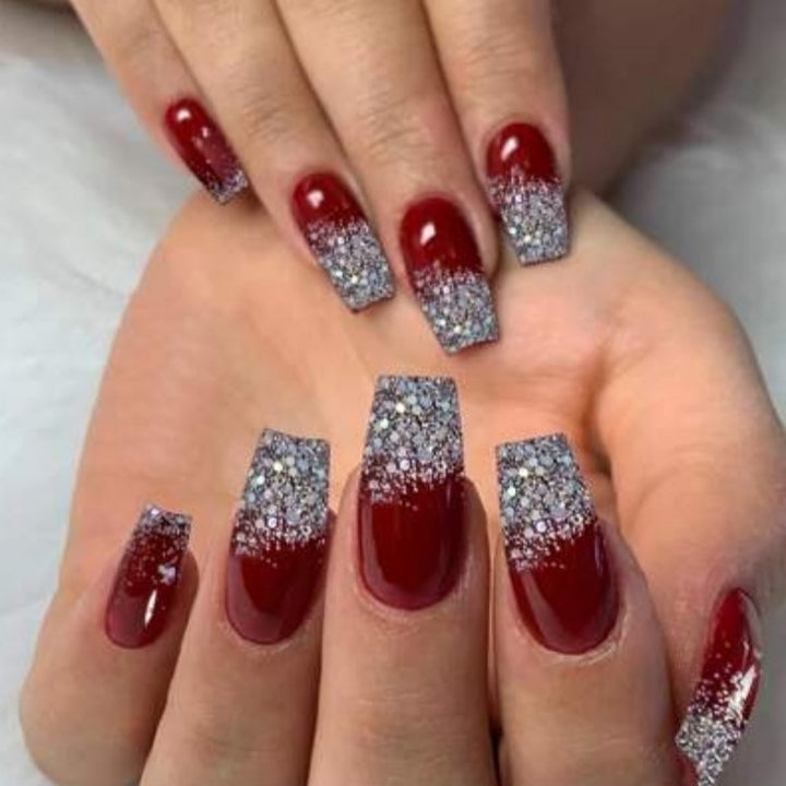 Elegant Glittery Press-On Nail Set Stornfield