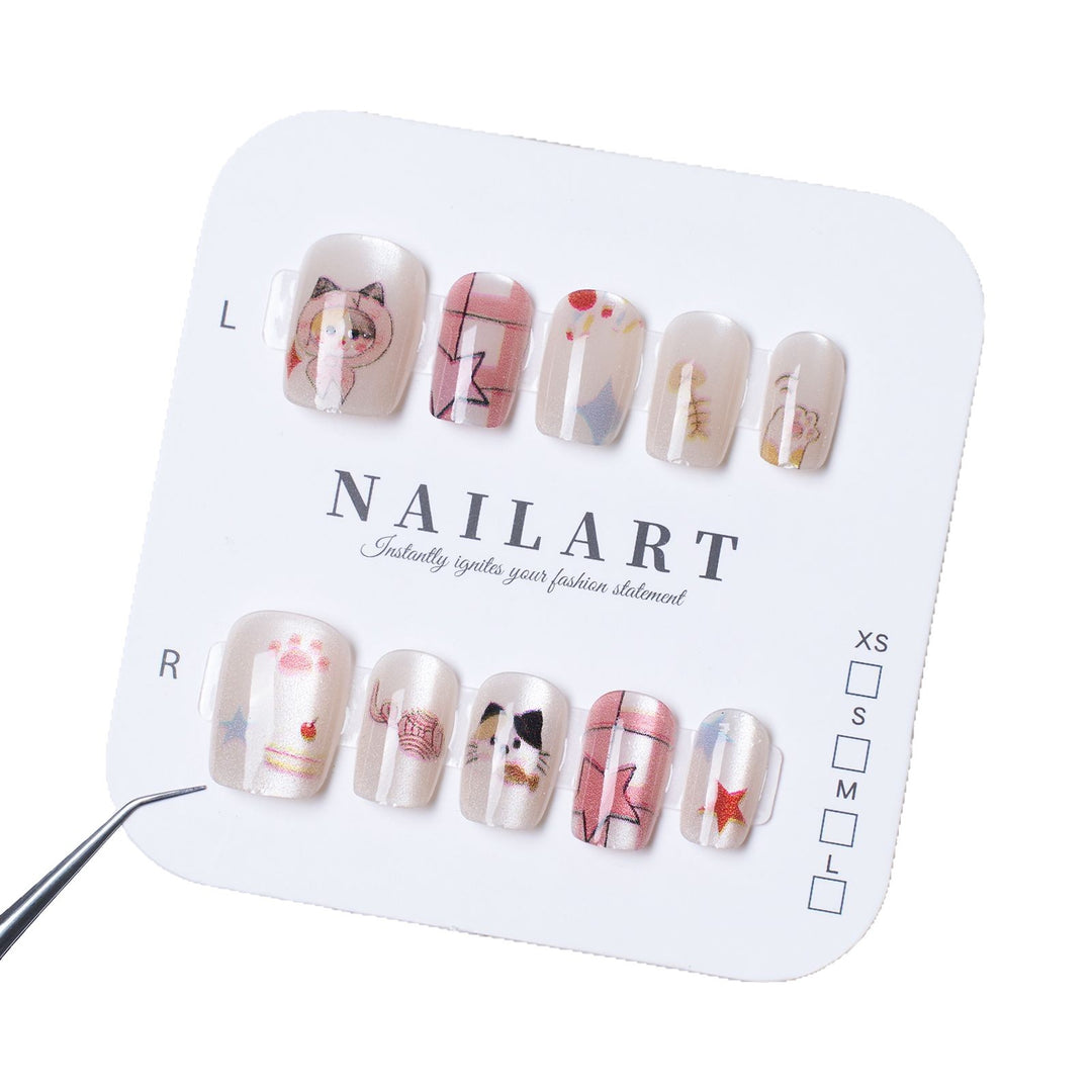 Creative Illustrative Press-On Nail Set Stornfield