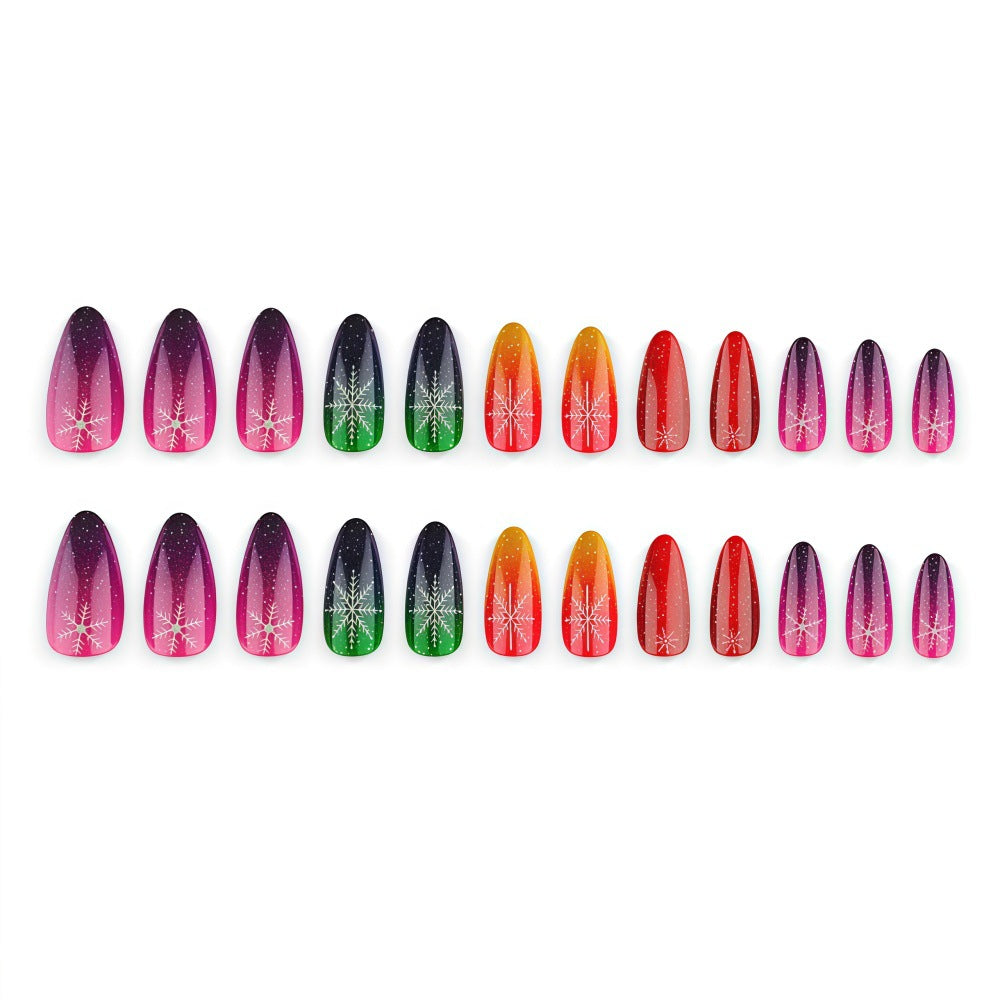 Artificial nails with sparkling snowflake design Stornfield