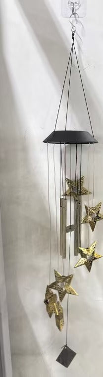 Decorative Hanging Star Wind Chime With Brass Stars And Tubular Aluminum Chimes Stornfield