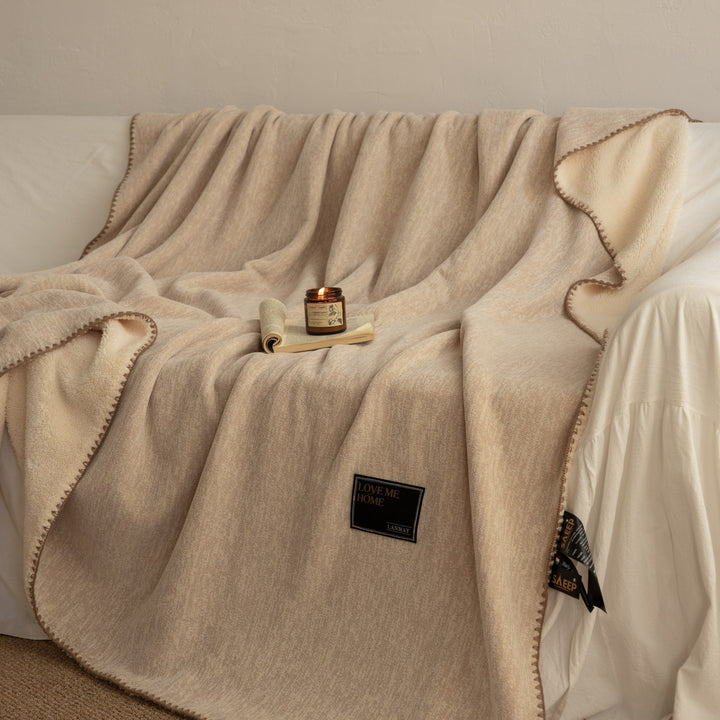 Luxe Reversible Sherpa Fleece Throw Blanket