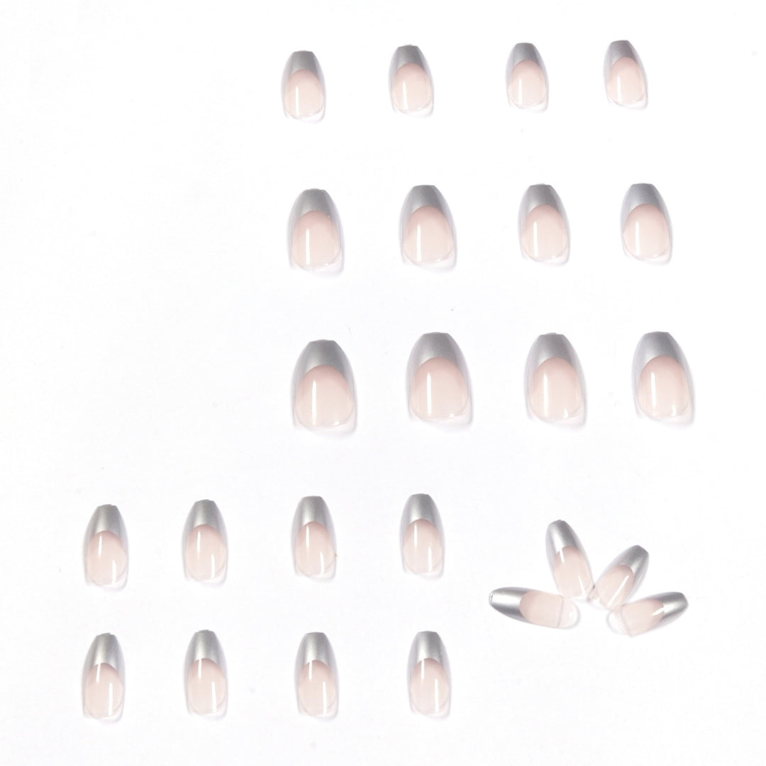 Artificial stiletto nails with glitter accents and elegant French tip Stornfield