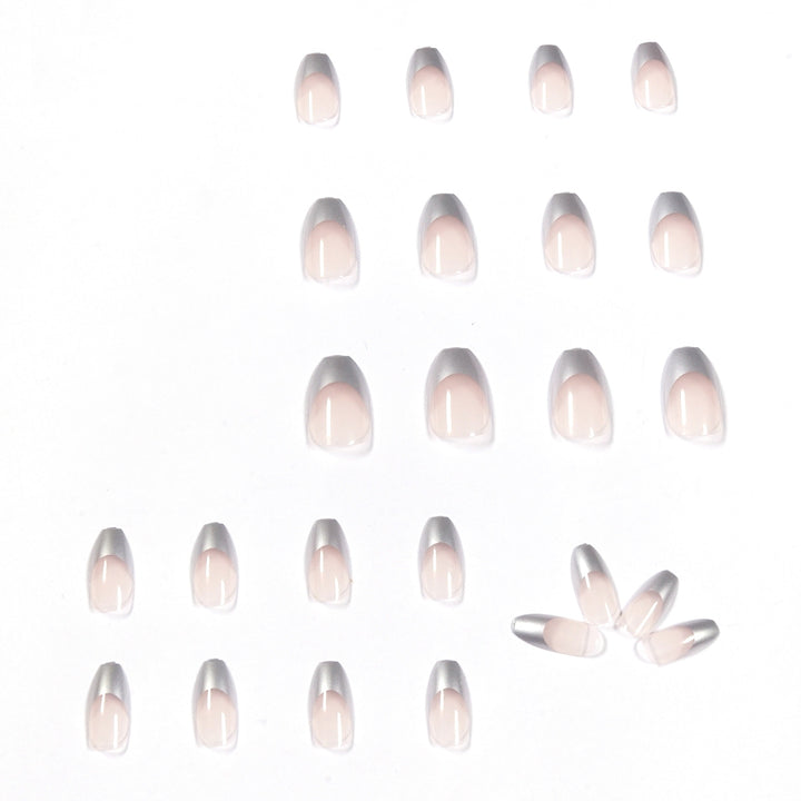 Artificial stiletto nails with glitter accents and elegant French tip Stornfield