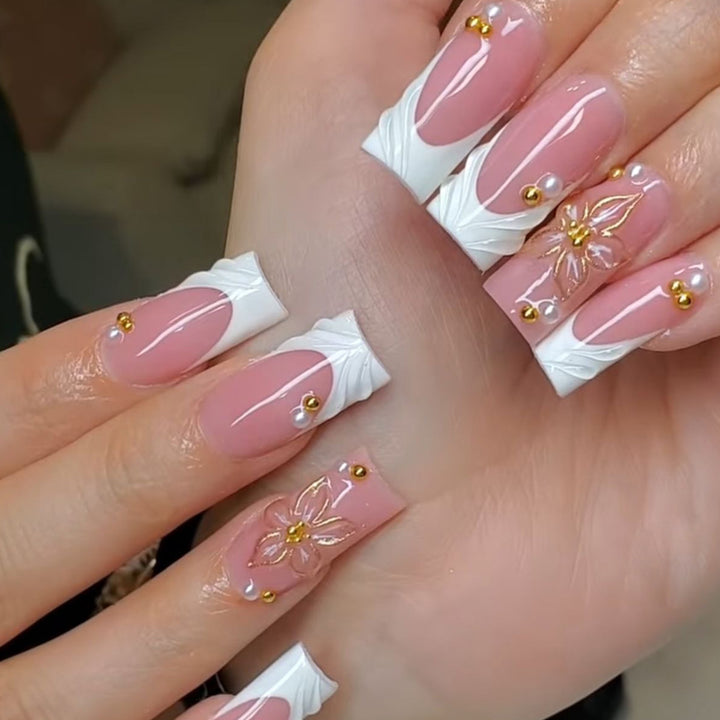 Decorative Floral 3D Acrylic Nail Art Extensions Stornfield
