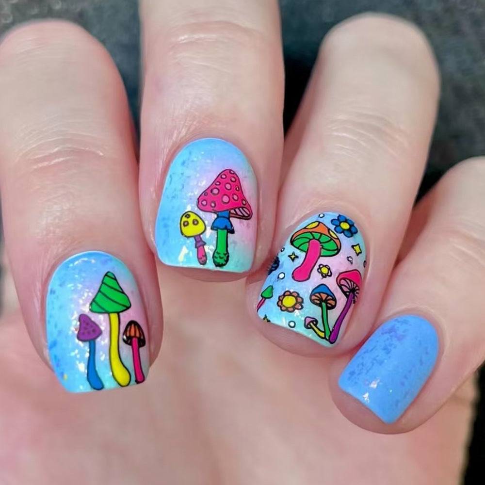Whimsical Mushroom-Themed Press-On Nails Stornfield