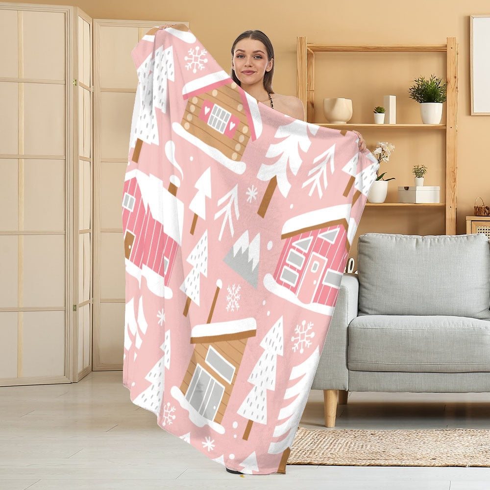 Cozy Halloween-Themed Fleece Blanket