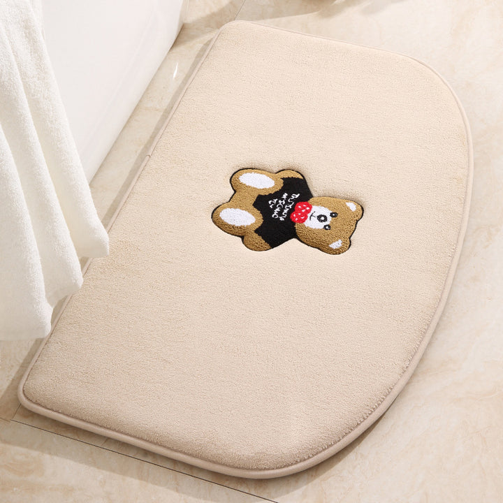 Cute Teddy Bear Plush Bath Mat Stornfield