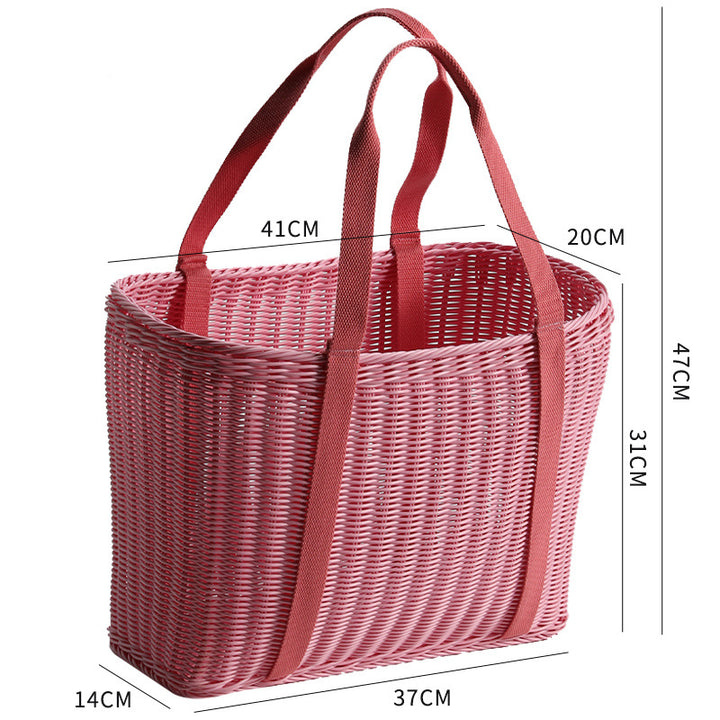 Unisex Robust braided shopping basket with comfortable fabric handles Stornfield
