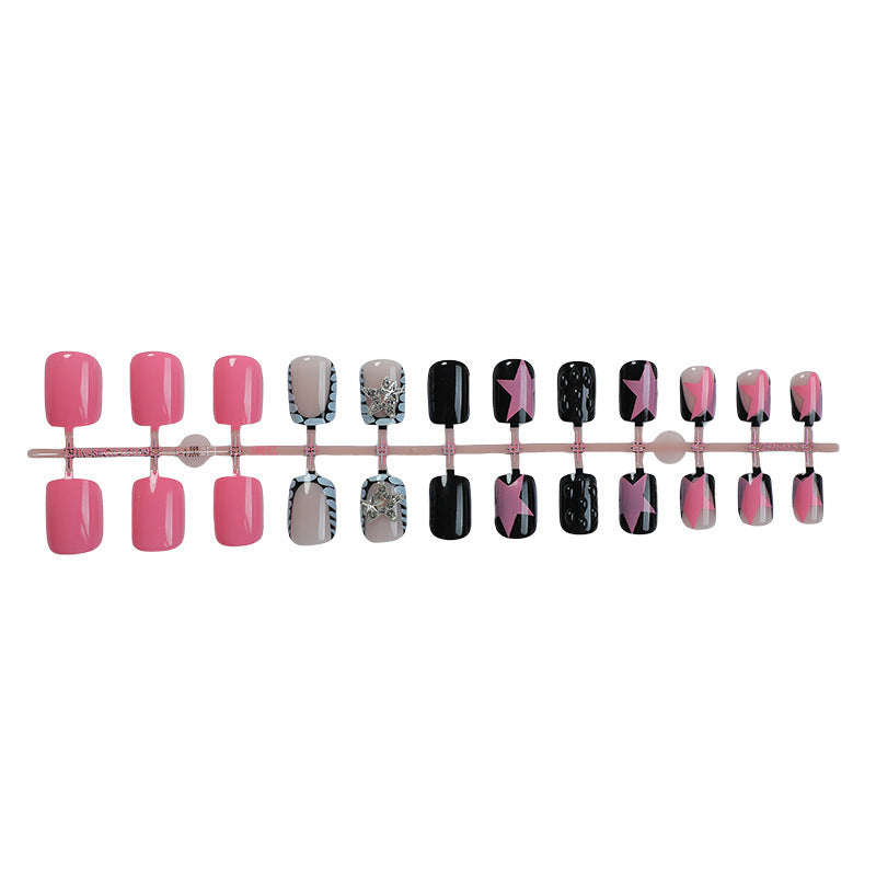 Artificial nail set with colorful design and creative details Stornfield