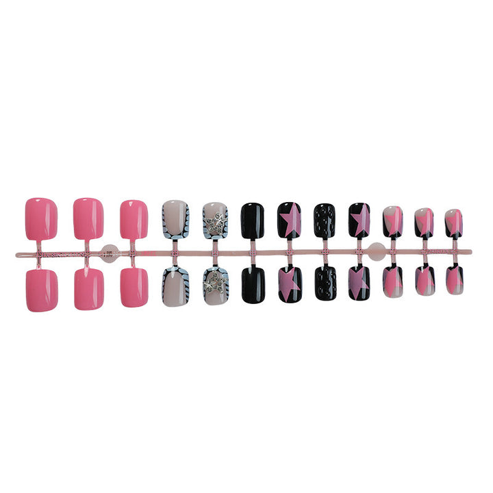 Artificial nail set with colorful design and creative details Stornfield