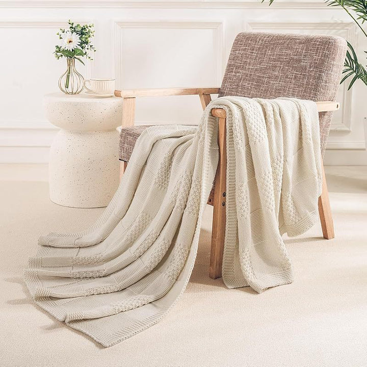 Textured Knit Throw Blanket