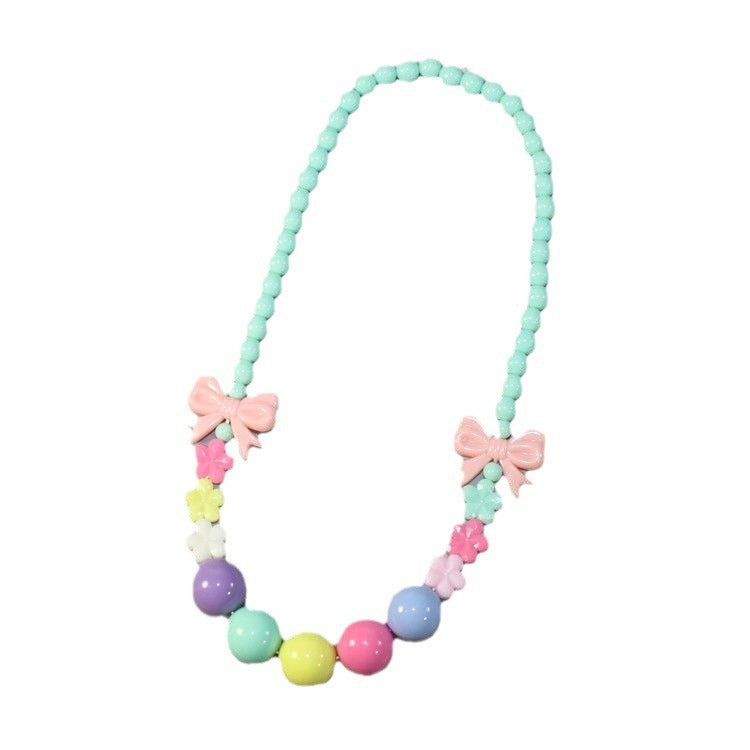 Colorful pearl necklace with floral elements Stornfield