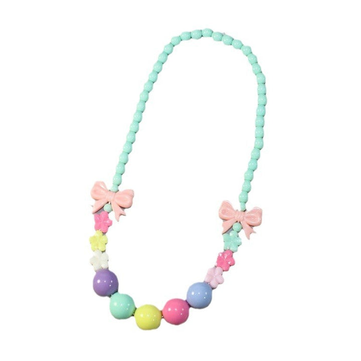 Colorful pearl necklace with floral elements Stornfield