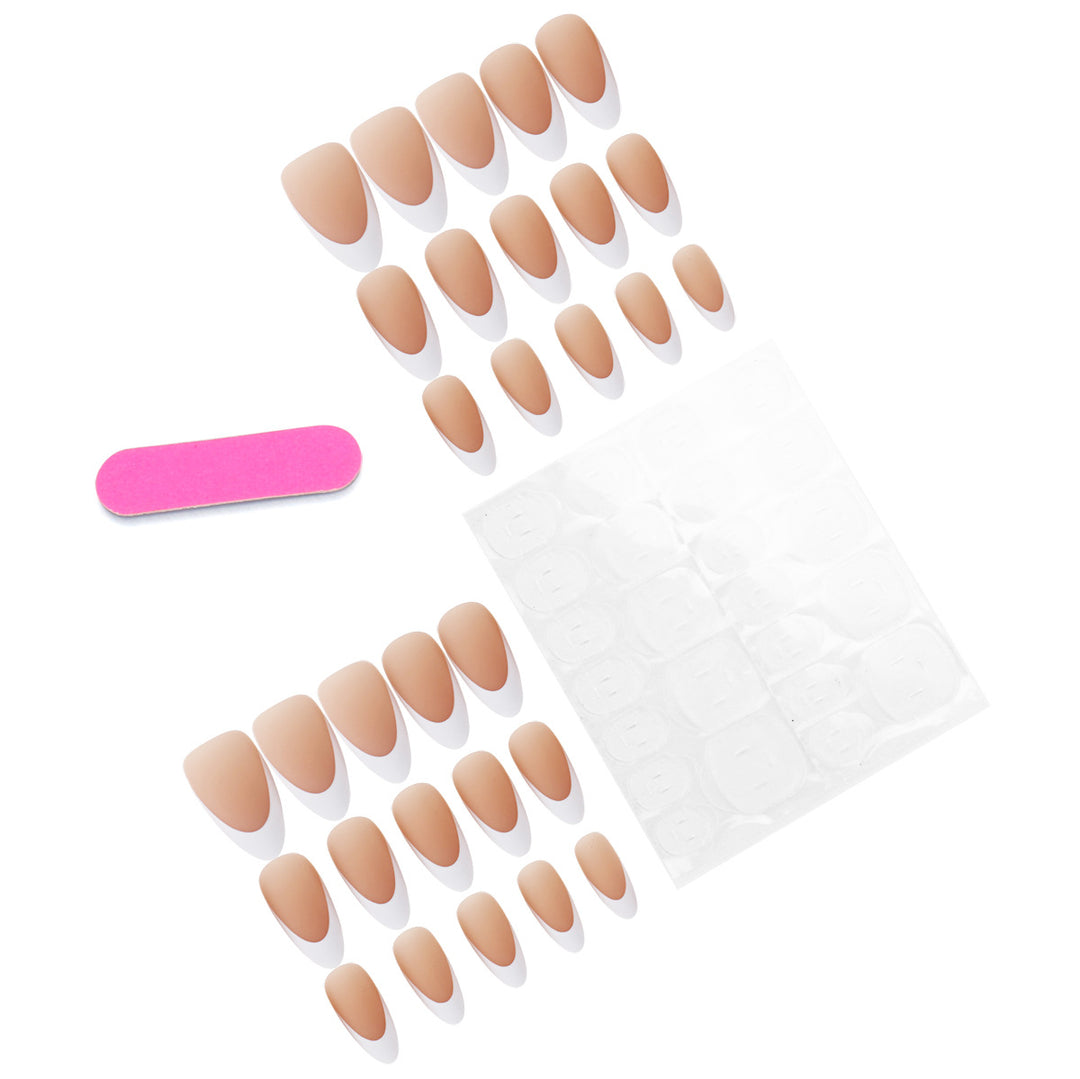 Premium French Tip Press-On Nail Set Stornfield