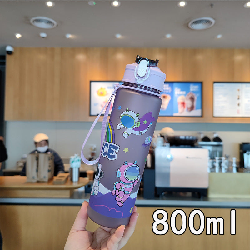 Women's water bottle in space design with practical carrying strap Stornfield