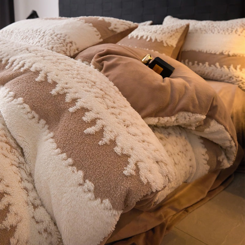 Luxurious Textured Fleece Bedding Set