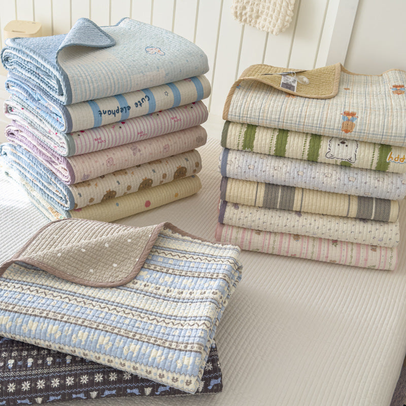Lightweight Quilted Cotton Bedspread and Mattress Coverlet Set