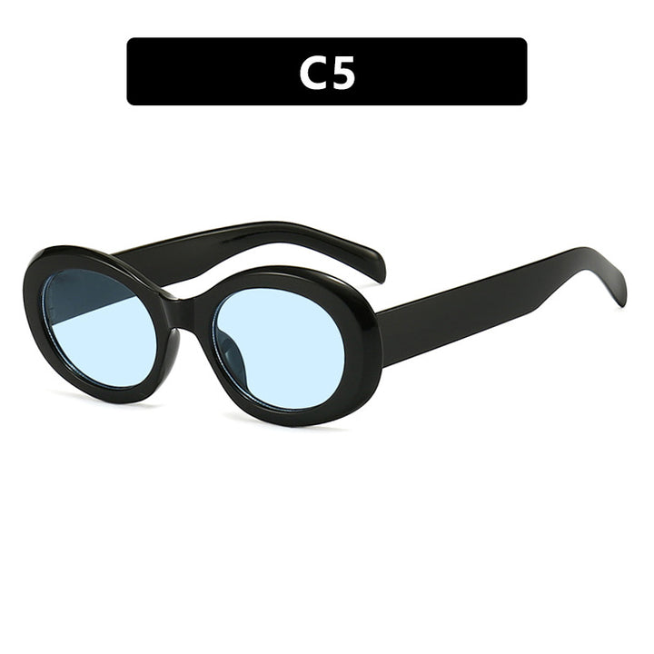 Women's fashionable sunglasses in original oval design with transparent frame and UV protection Stornfield