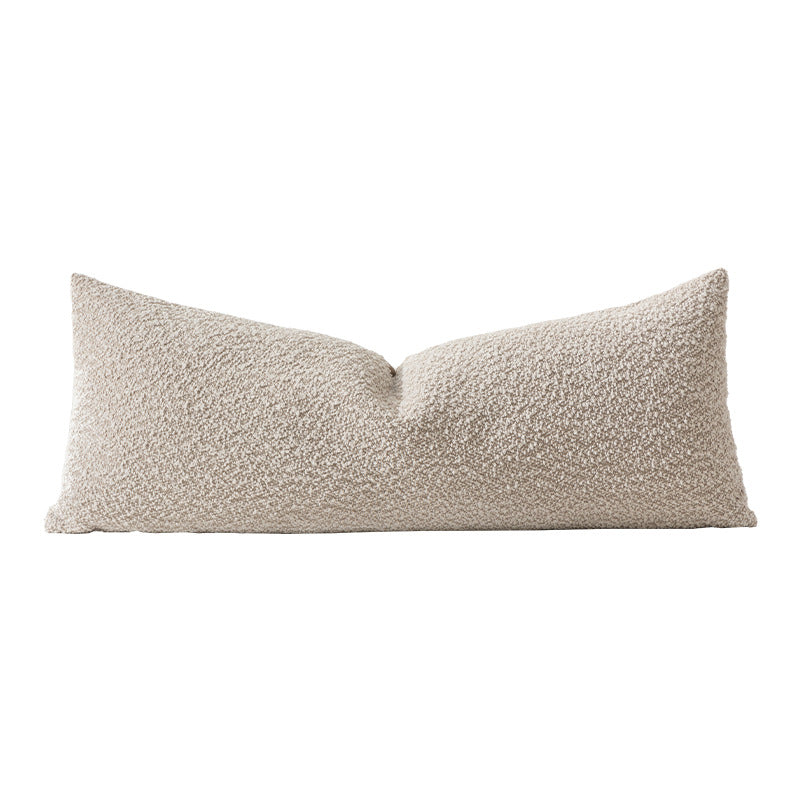 Long lumbar decorative cushion with bouclé cover and soft filling Stornfield