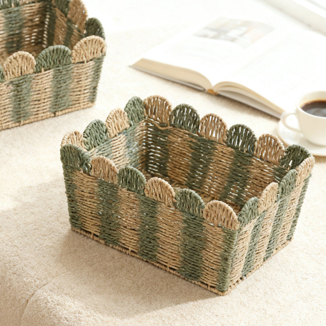 Decorative storage basket made of woven material Stornfield