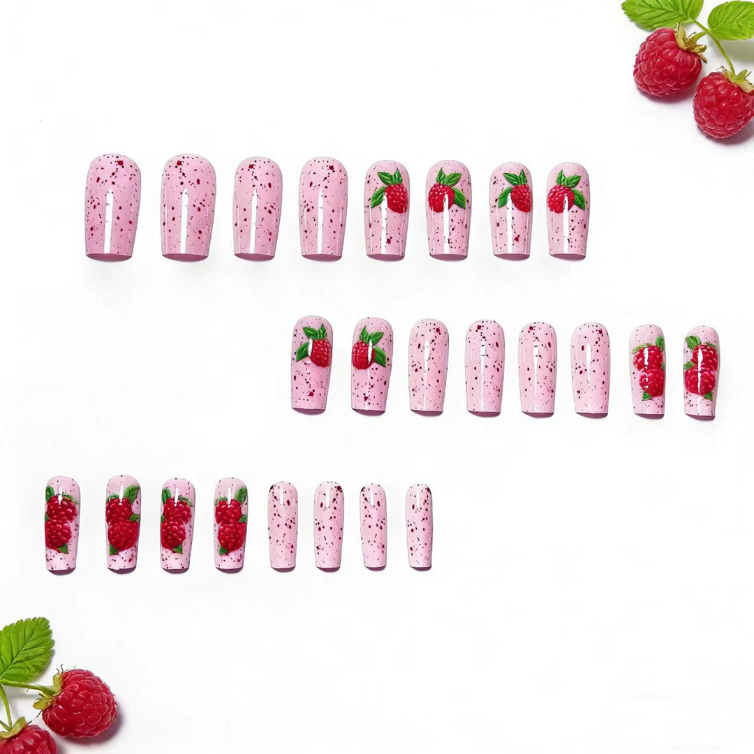 Artificial nails with Playful Raspberry Design Stornfield