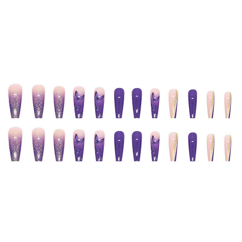 Artistic Butterfly-Embellished Press-On Nail Tips Stornfield