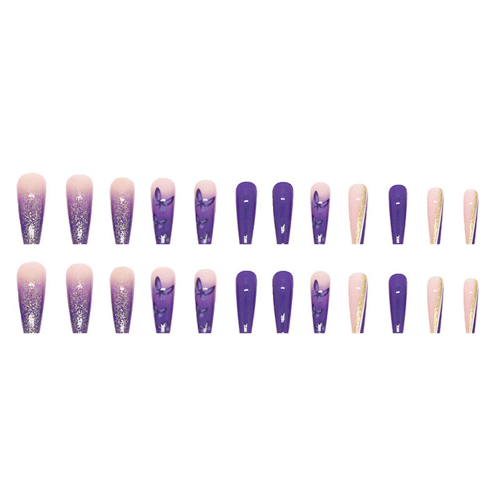 Artistic Butterfly-Embellished Press-On Nail Tips Stornfield