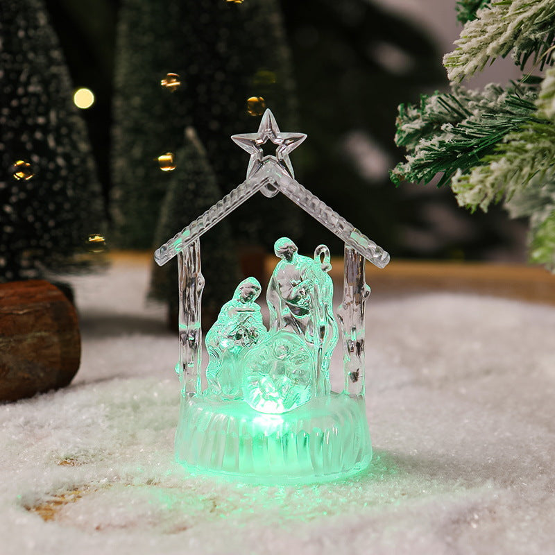Illuminated Christmas nativity scene with LED effects Stornfield