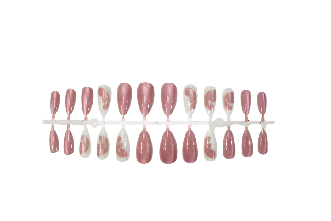 Artificial Nail Set with luxurious, floral-patterned designs Stornfield