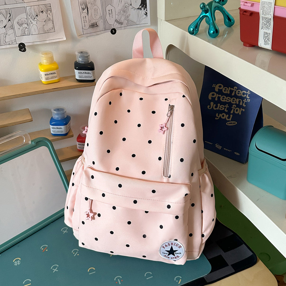 Playful Polka Dot Casual Backpack Stornfield